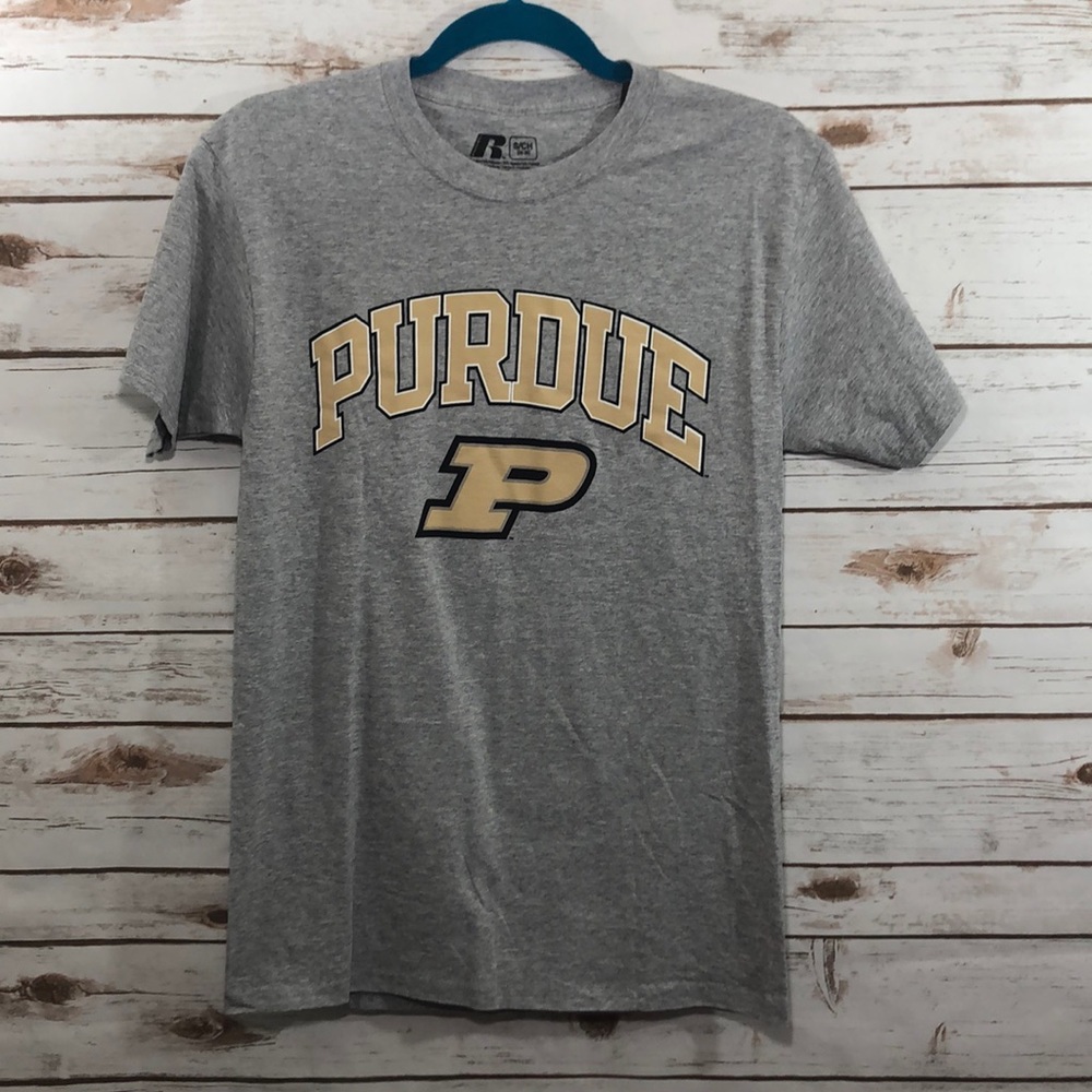Russell Purdue College Short Sleeve Gray Tee Shirt